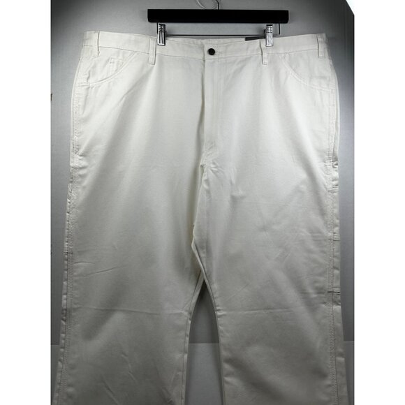 Dickies Pants Mens 48x32 Utility Work Pants White Relaxed Fit Carpenter Painter - Picture 5 of 10